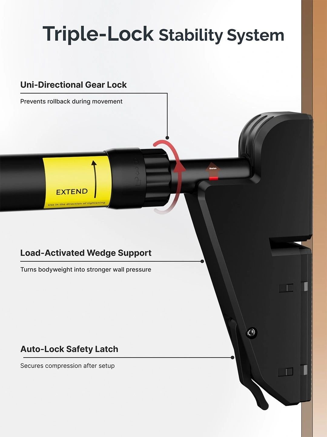 CULT Adjustable Pull-Up Bar for Doorway Size - 76-110cm - Image 3