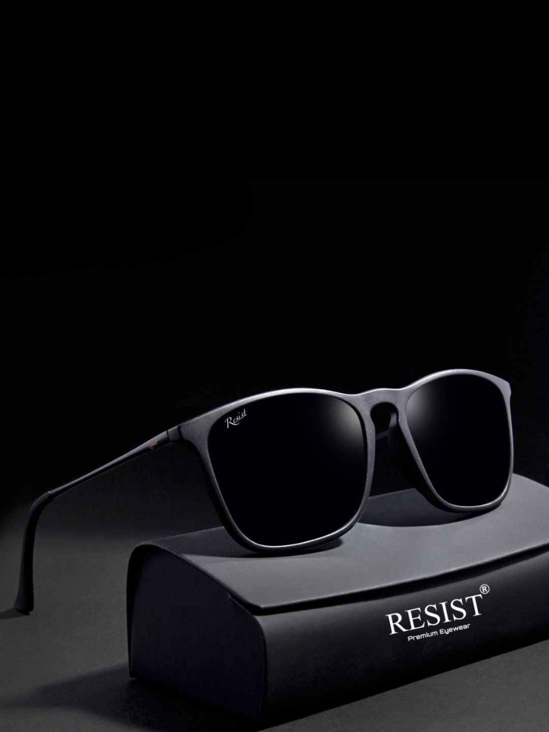 RESIST EYEWEAR RESIST EYEWEAR UNISEX Black UV Protected Wayfarer Sunglasses - Image 2