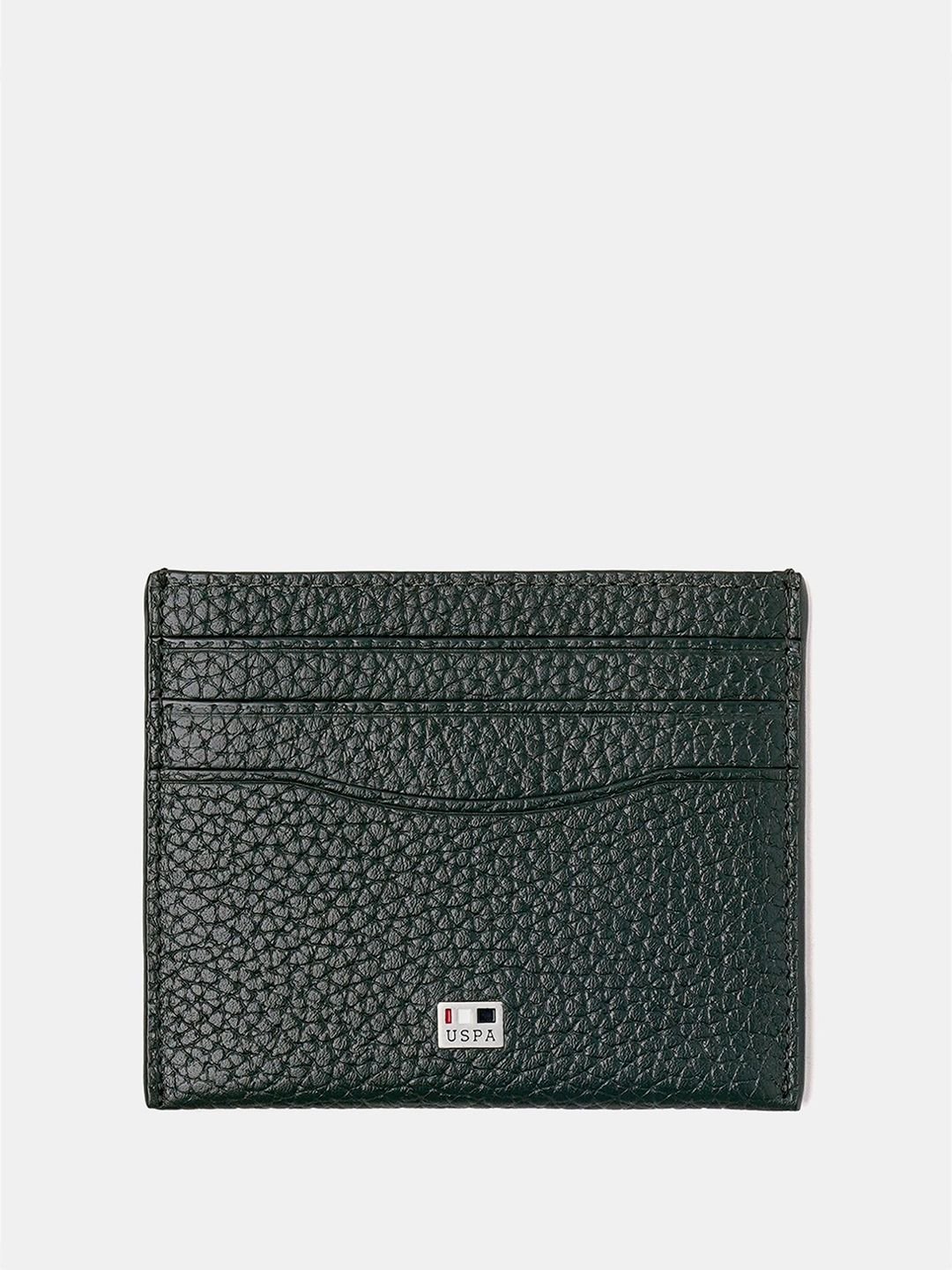 U.S. Polo Assn. Men Textured Leather Card Holder