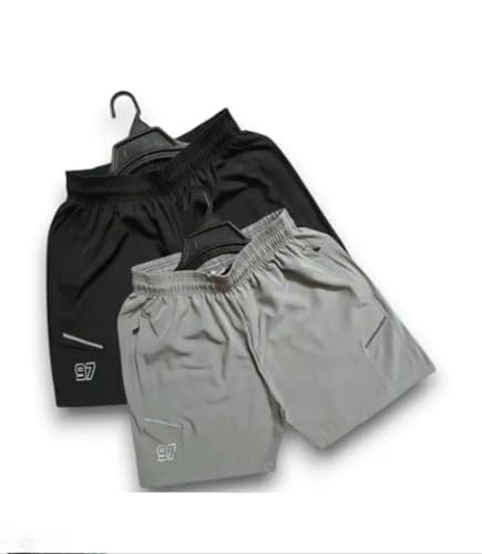 Boxer Shorts for Men |Regular Fit Ultralight All Day Polyester Short with Two Side Zipper Pockets (C26)