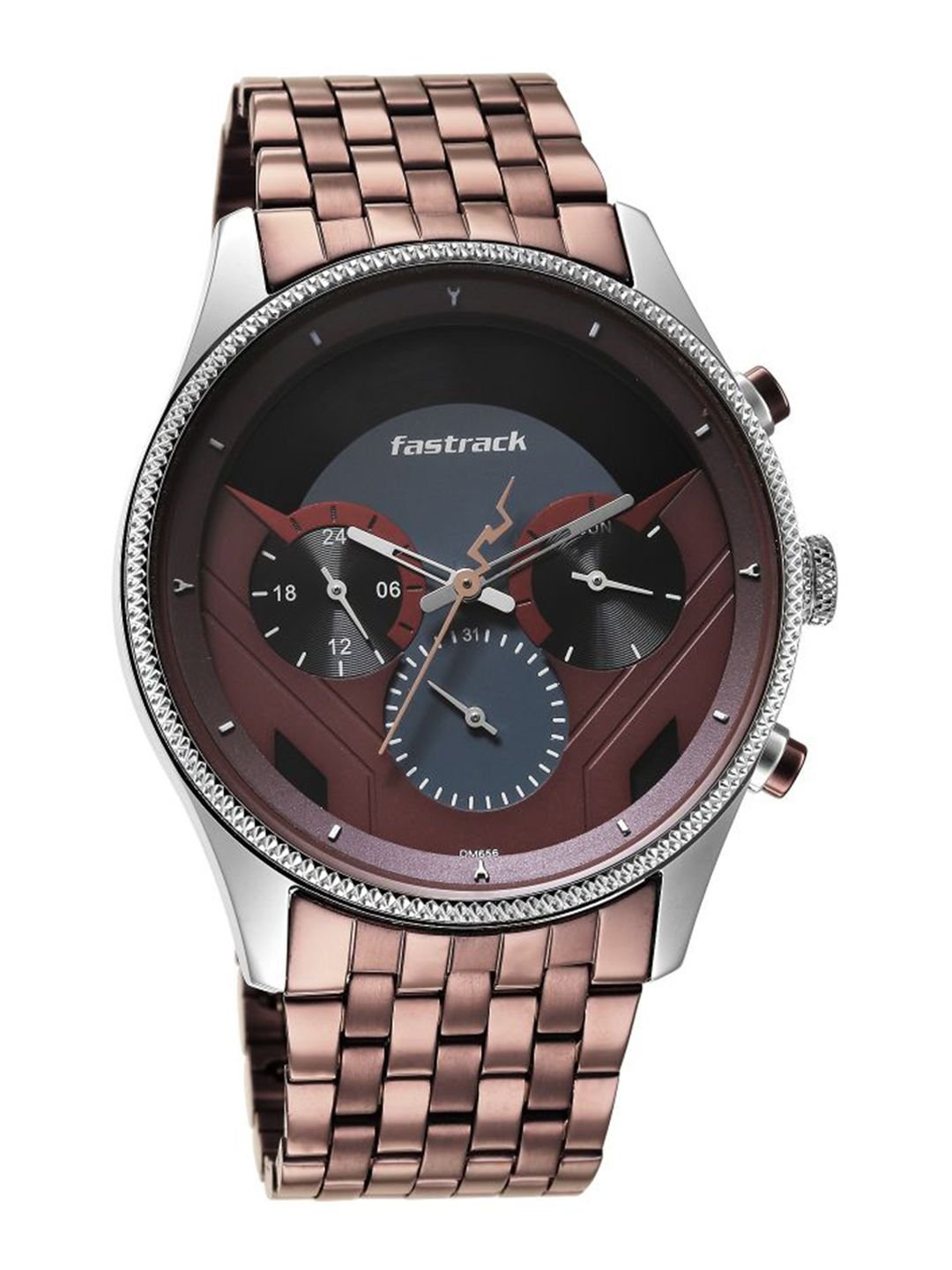 Thor Multifunction Analog Two Toned Black & Red Dial Watch For Guys - Nt3286km01 - Image 3