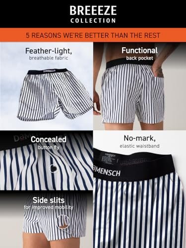 DAMENSCH Solid Breeeze Inner Boxers for Men, Ultra-Light Boxers, 100% Cotton Shorts Pant, Breathable Woven Inner Cotton Shorts for Men-Nether Black, Las Grey-XL - Image 2