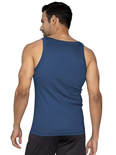 XYXX Men's 100% Cotton Ribbed Regular Fit Solid Square Neck Vest | Anti Bacterial Finish, Racer Back Baniyan for Man, Tag Free Comfort Man's Inner - Image 3