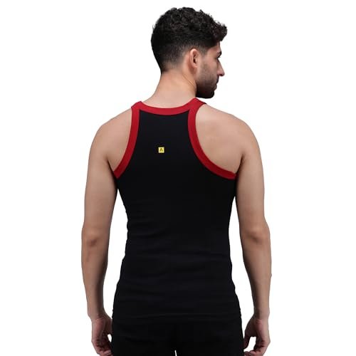 Amul Comfy Men’s Vest | 100% Pure Cotton Rib Fabric | U Neck Sleeveless Innerwear | Ultra Soft Hand Feel | Extremely Stretch Fit | Seamless Comfortable Color May Vary (Pack of 4) - Image 2