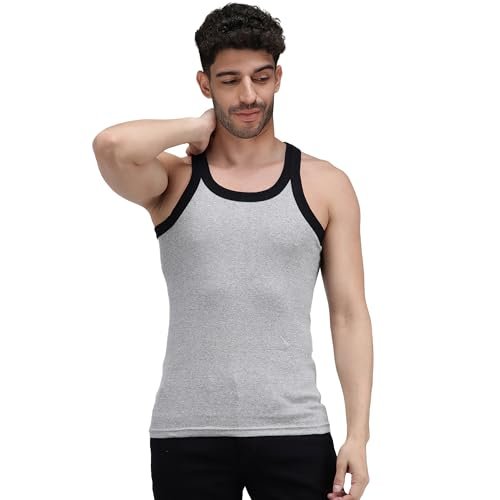 Amul Comfy Men’s Vest | 100% Pure Cotton Rib Fabric | U Neck Sleeveless Innerwear | Ultra Soft Hand Feel | Extremely Stretch Fit | Seamless Comfortable Color May Vary (Pack of 4) - Image 3