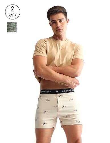 U.S. Polo ASSN. Mens OEX09 Comfort Regular Fit Solid Boxers - Pack of 2 - Image 3
