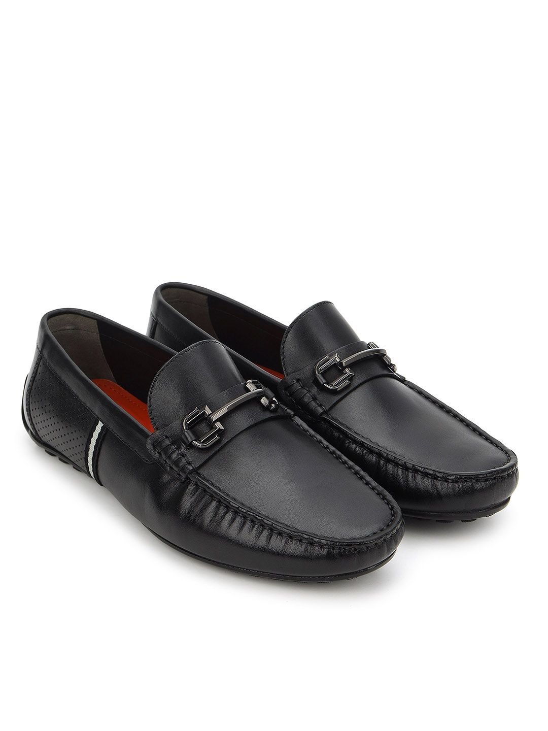 Men Leather Round Toe Slip-On Formal Loafers - Image 2