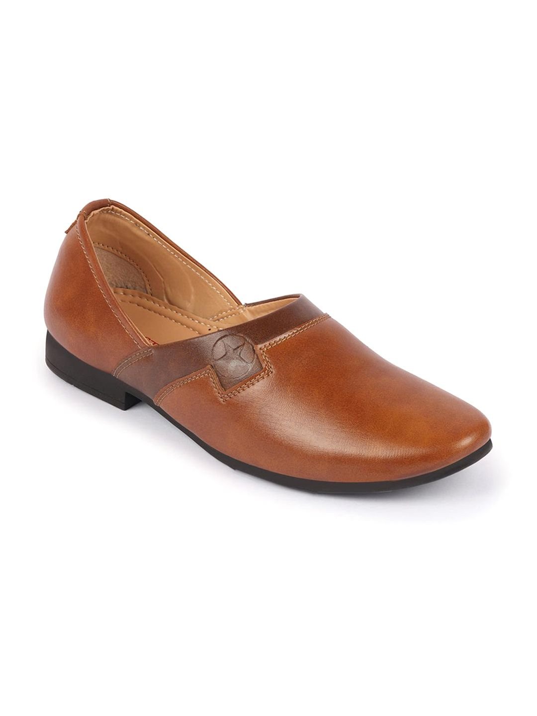 FAUSTO FAUSTO Men Colourblocked Lightweight Ethnic Mojaris - Image 3