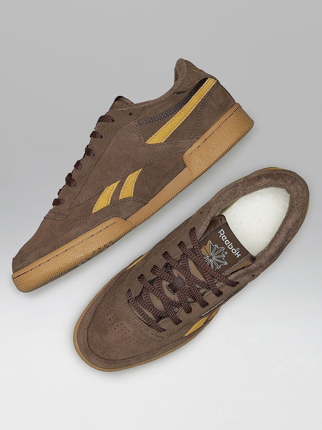 Reebok Unisex CLUB C REVENGE VINTAGE Striped Leather Sneakers - Image 2