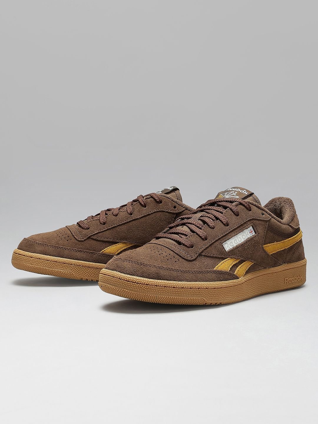Reebok Unisex CLUB C REVENGE VINTAGE Striped Leather Sneakers - Image 3