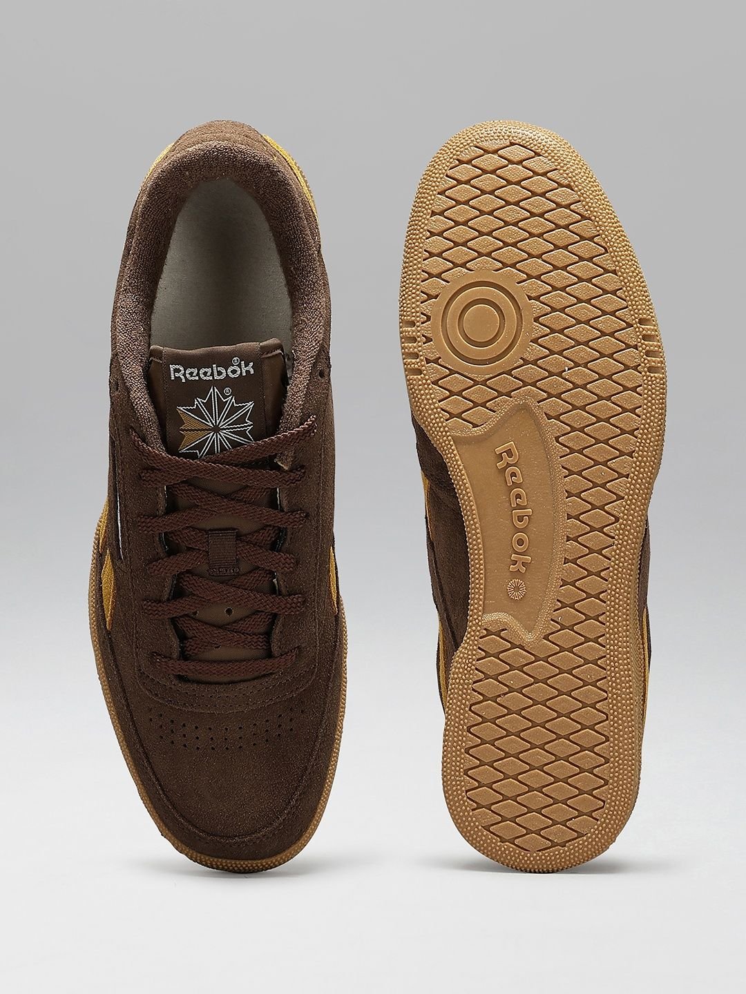 Reebok Unisex CLUB C REVENGE VINTAGE Striped Leather Sneakers - Image 4