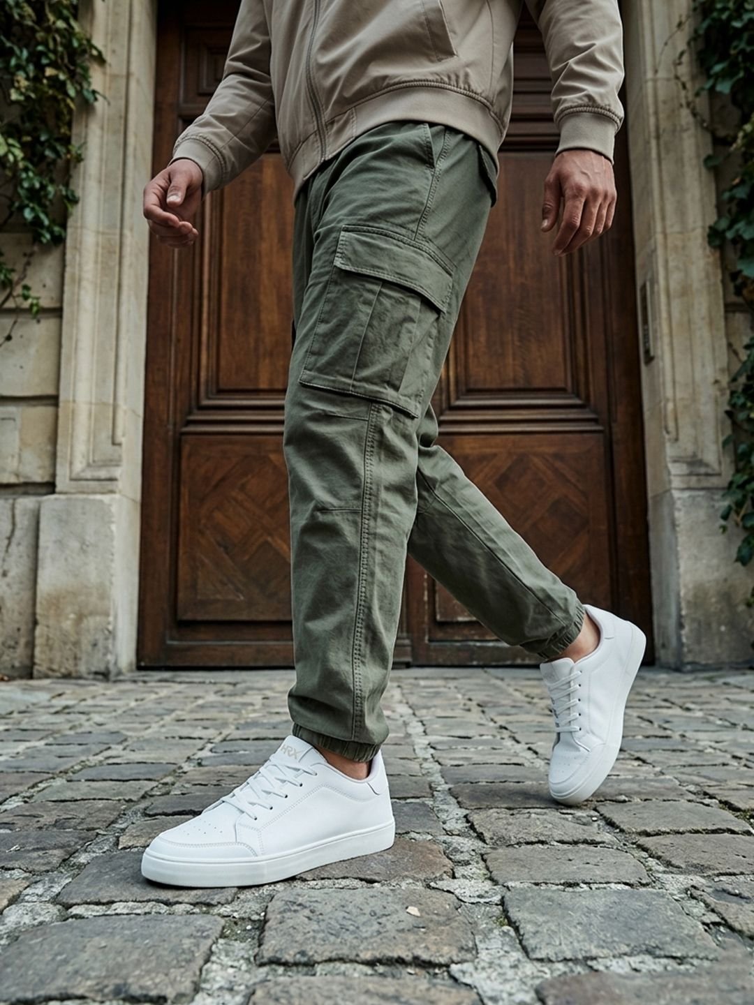 Men White Perforations Comfort Insole Basics Sneakers - Image 2