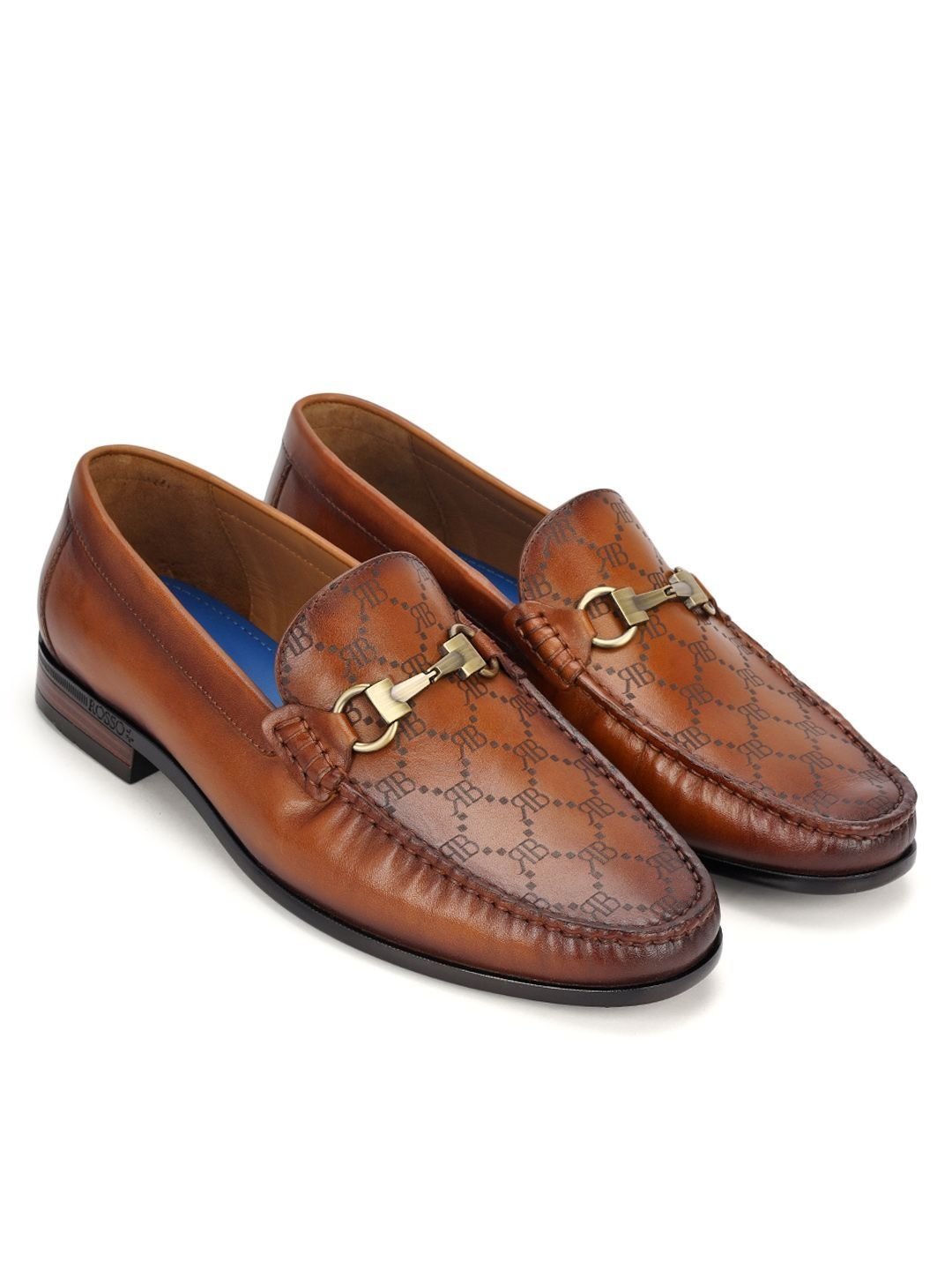 ROSSO BRUNELLO Men Leather Formal Loafers Shoes - Image 3