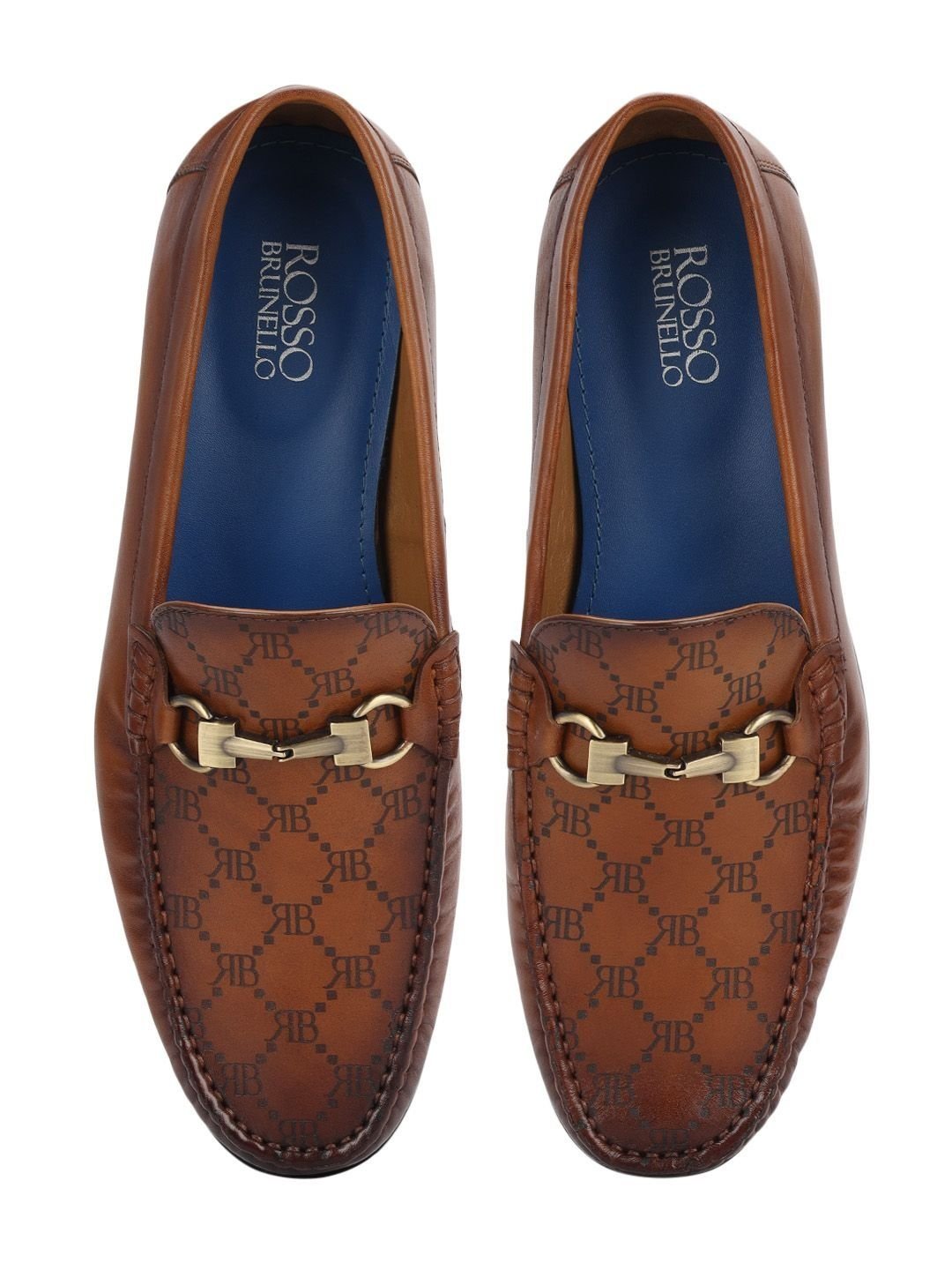 ROSSO BRUNELLO Men Leather Formal Loafers Shoes - Image 4