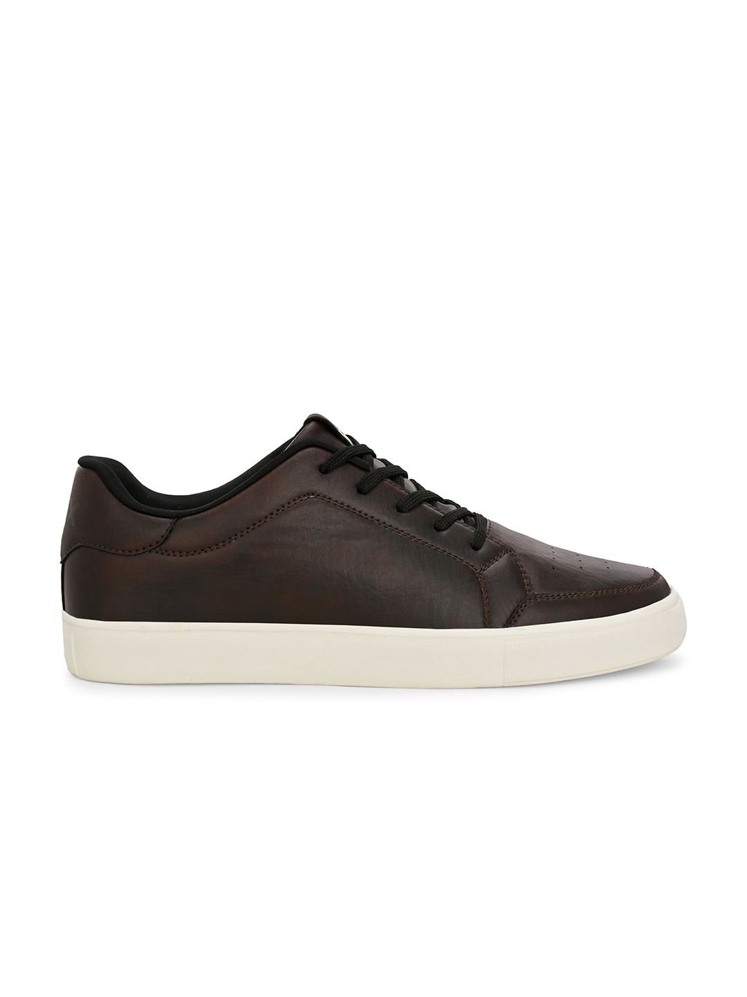 HRX by Hrithik Roshan Men Brown Contrast Sole Lace Up Sneakers - Image 3