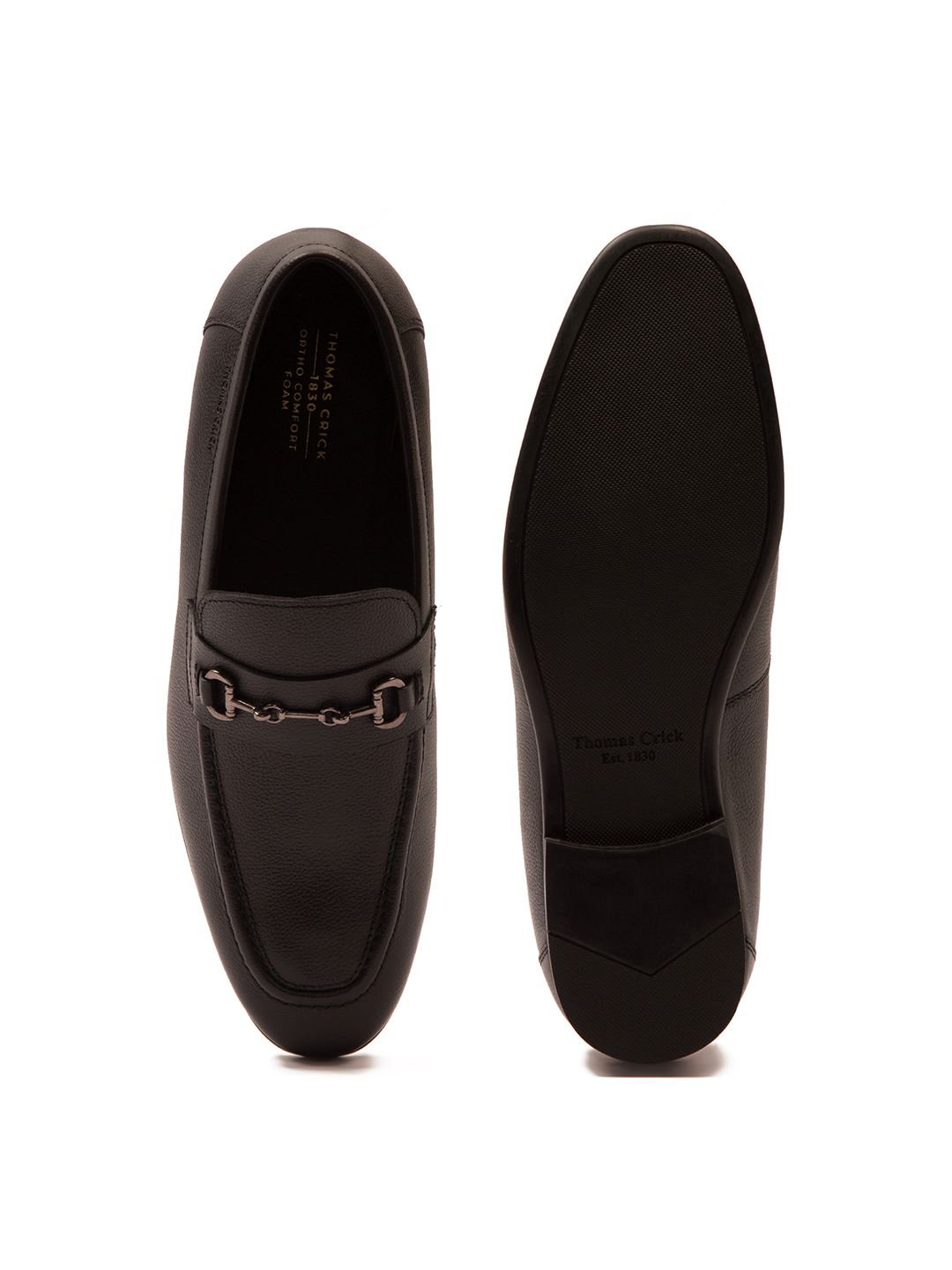 THOMAS CRICK Thomas Crick Men Textured Leather Formal Loafers - Image 4