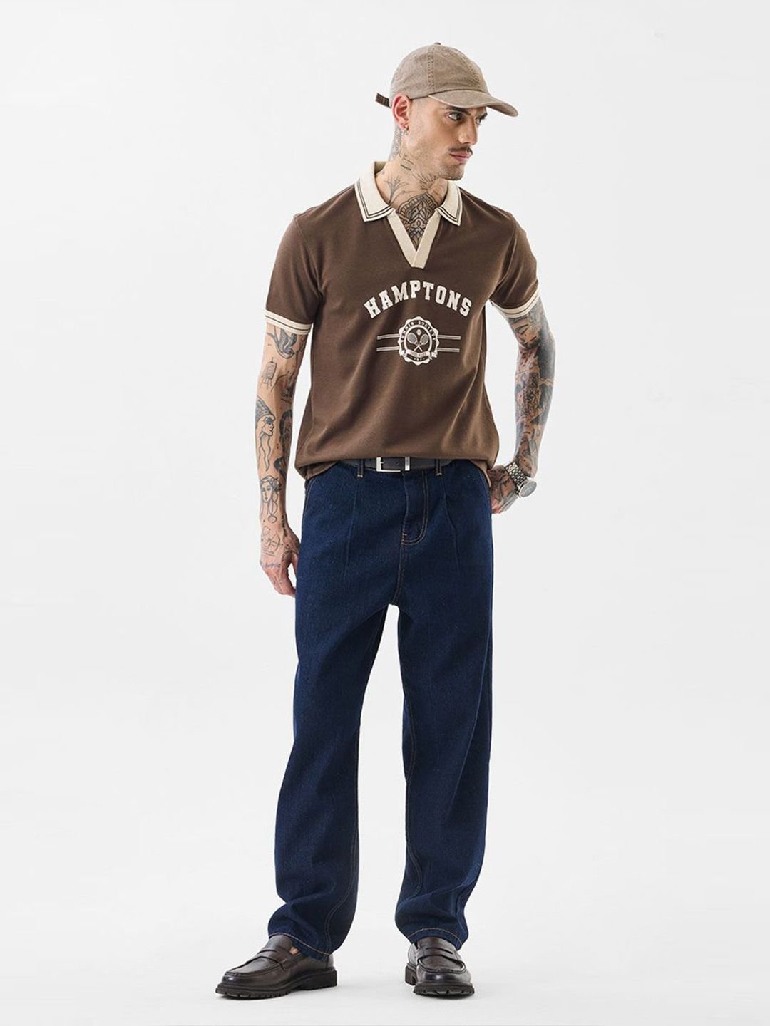 Snitch Typography Polo Collar Slim Fit T-shirt - Image 4