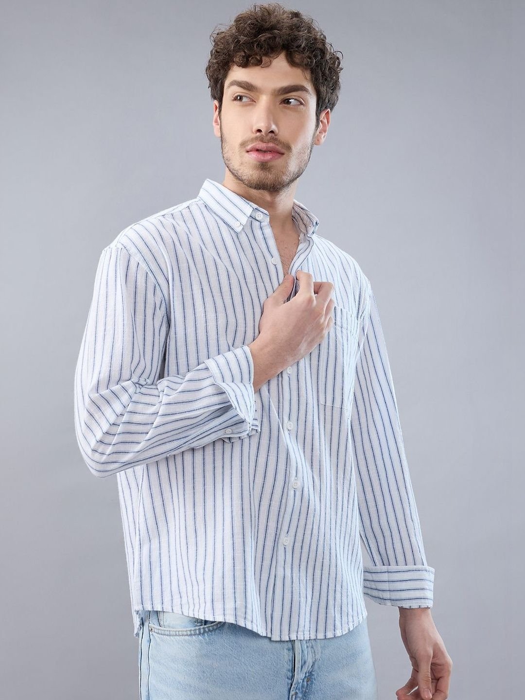 HERE&NOW Men Striped Casual Shirt - Image 2