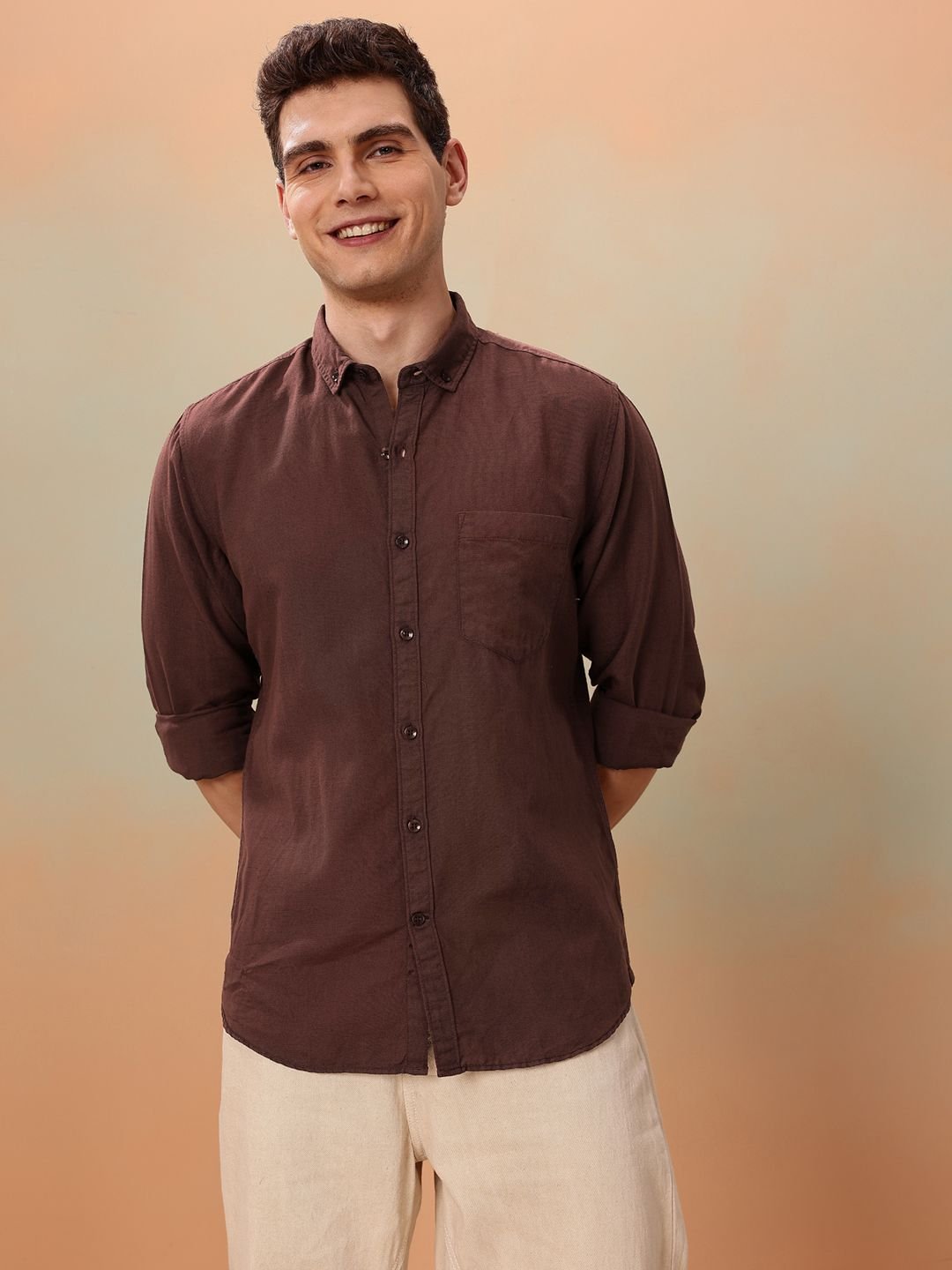 Men Standard Linen Cotton Casual Shirt - Image 3