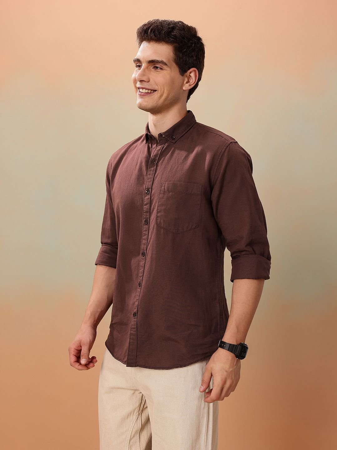 Men Standard Linen Cotton Casual Shirt - Image 4