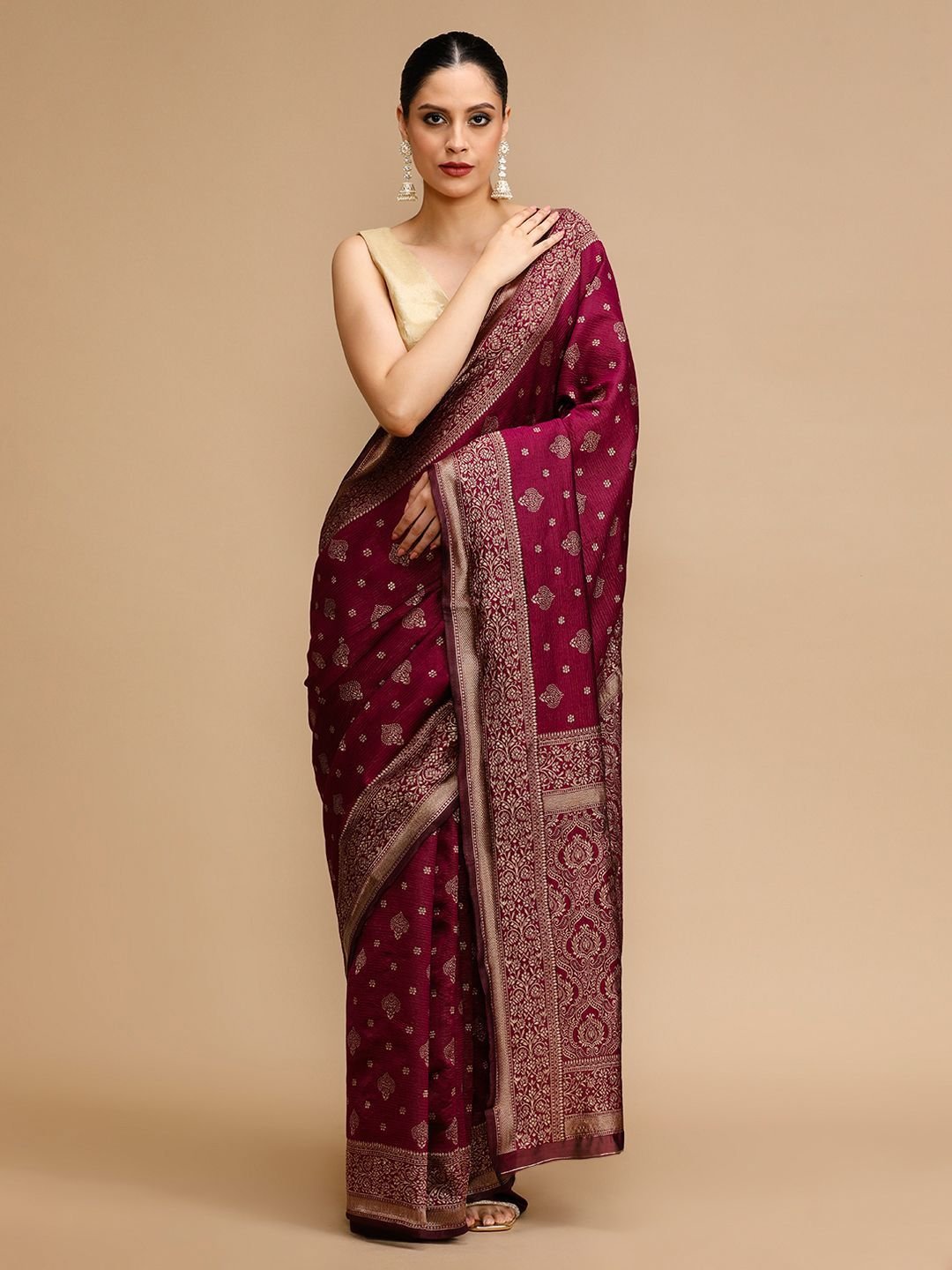 House of Pataudi Woven Design Banarasi Saree With Unstitched Blouse