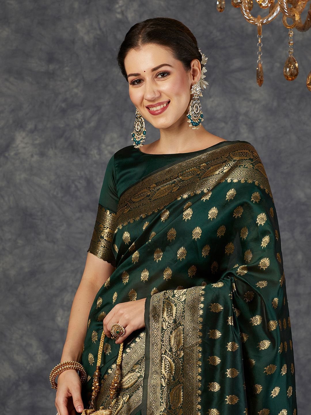 Ethnic Motifs Zari Banarasi Republic Day Saree