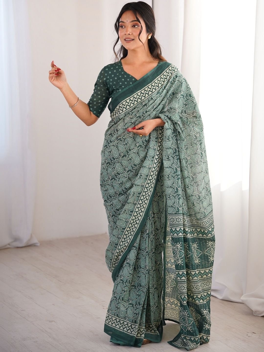 Paisley Pure Cotton Handloom Saree