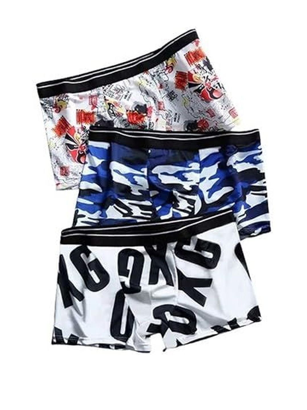 ASJAR Men Multi Colored Pack of 3 Brief Cotton Printed Breathable Underwear - Image 4