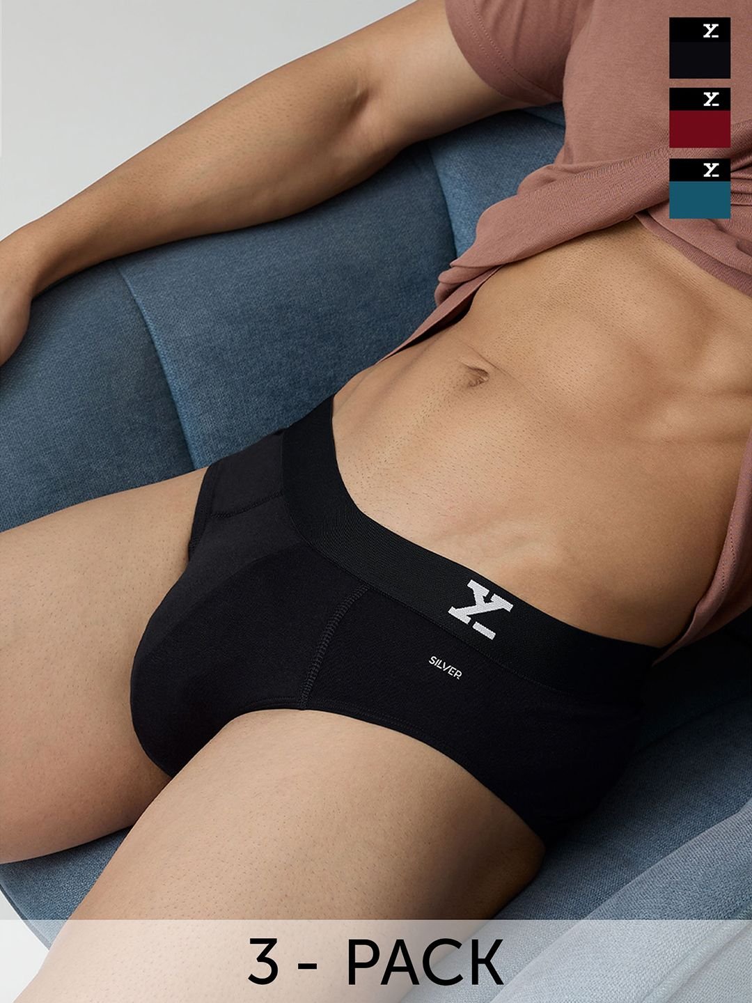 XYXX XYXX Pack Of 3 Men Aero Super Combed Cotton Briefs XYBRF3PCKN517