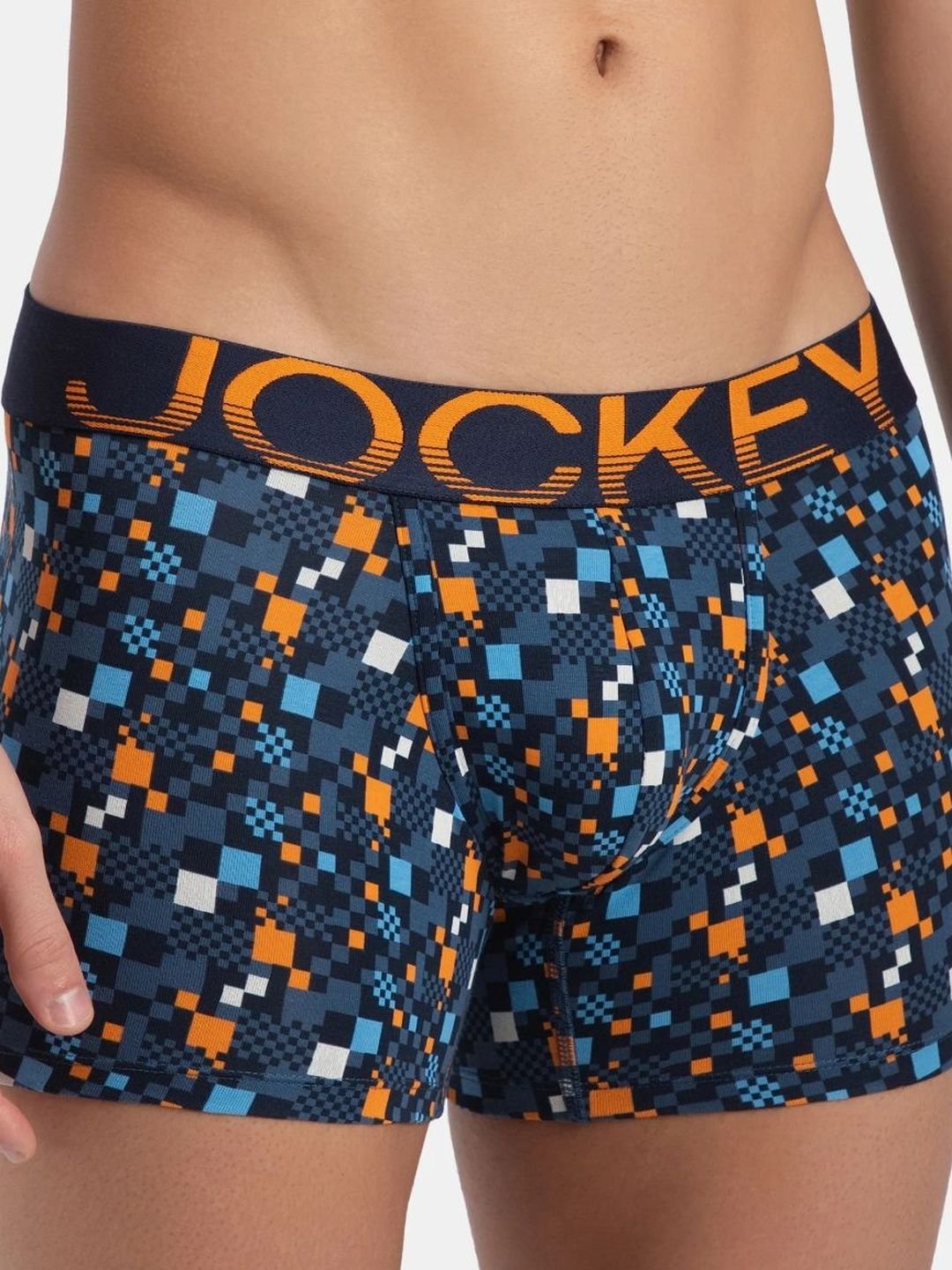 Jockey Printed Super Combed Cotton Elastane Stretch Trunk With Ultrasoft Waistband - FP23 - Image 4
