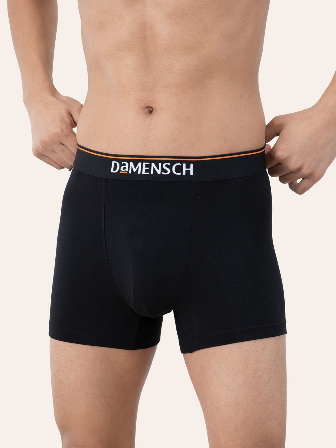 DAMENSCH Men Pack Of 3 Solid Trunks DAM-CTS-T-VOV-BKN-SRY-PACK-3 - Image 4
