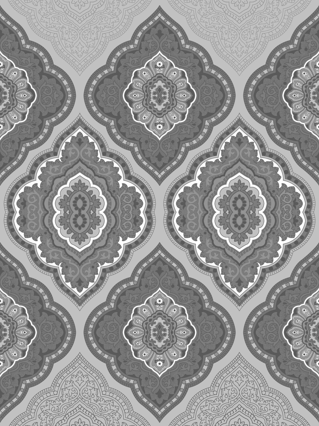 Grey Ethnic Motifs Cotton 140 TC Fitted Super King Bedsheet with 2 Pillow Covers-72 x 78 inches - Image 4