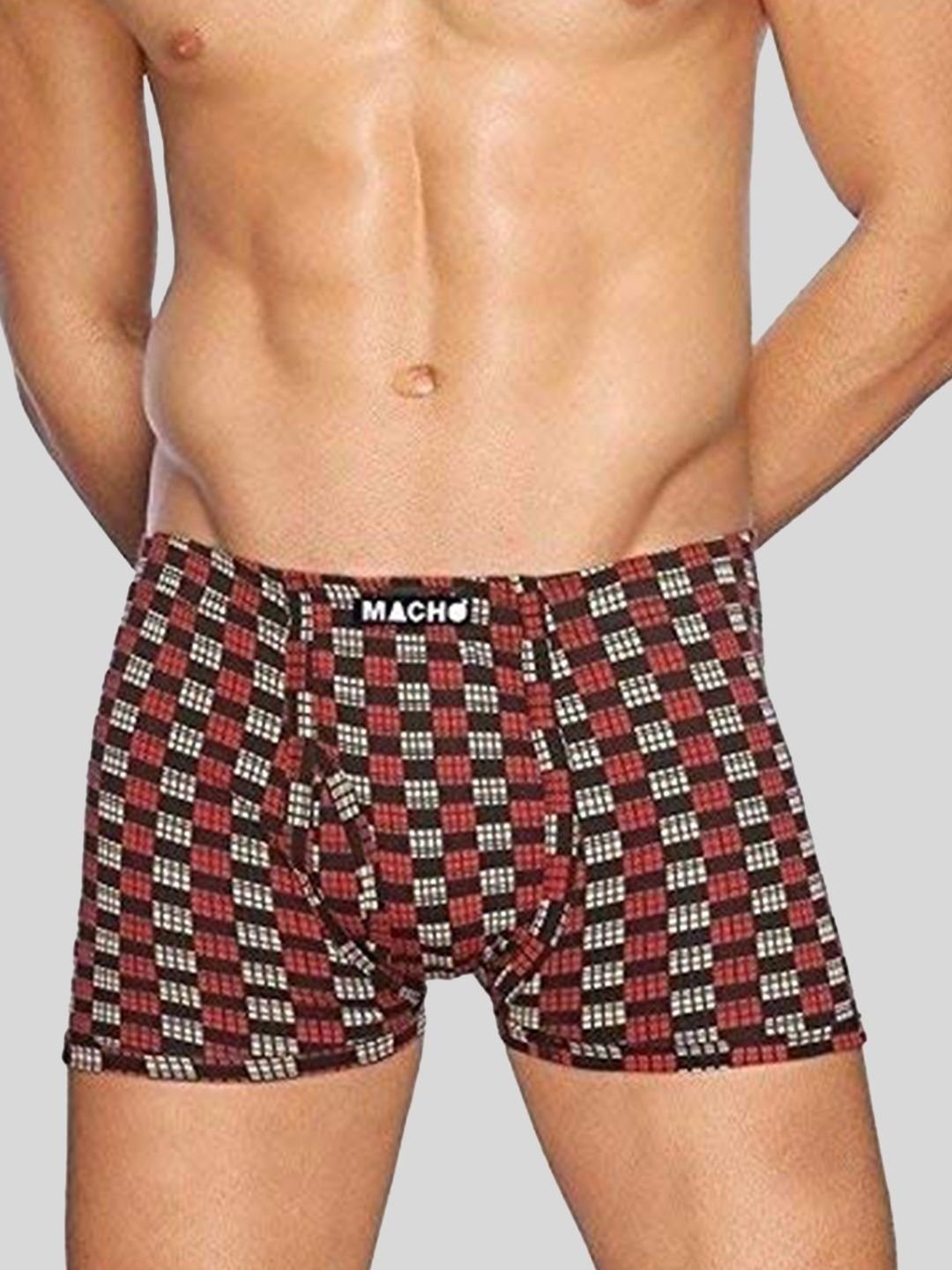 MACHO Pack Of 6 Printed Pure Cotton Mid Rise Trunks - Image 3