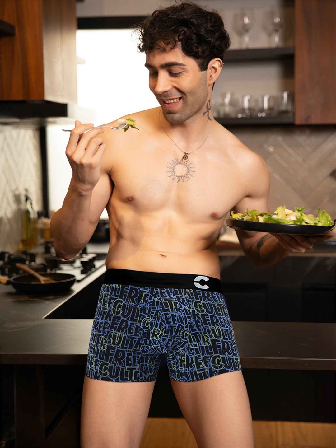 FREECULTR Men Pack Of 2 Printed Cotton Long Trunks - Image 4
