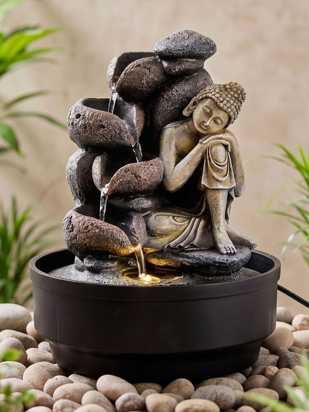 Home Centre Corsica Alpine Grey & Beige Buddha Ball Water Fountain