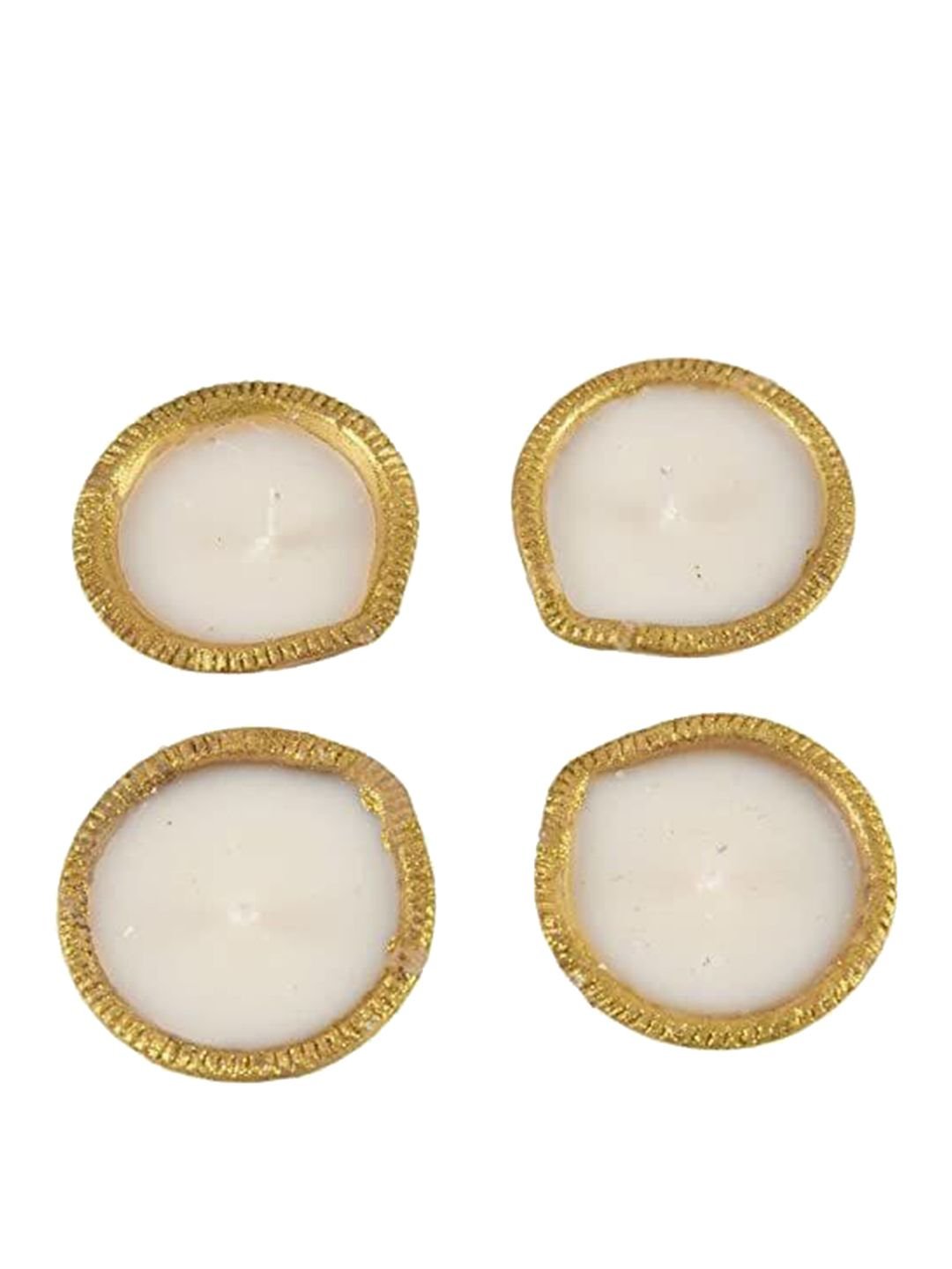 Handmade Premium Wax 4Pcs Smokeless 1 Wick Solid Round Regular Diyas Candles - Image 4