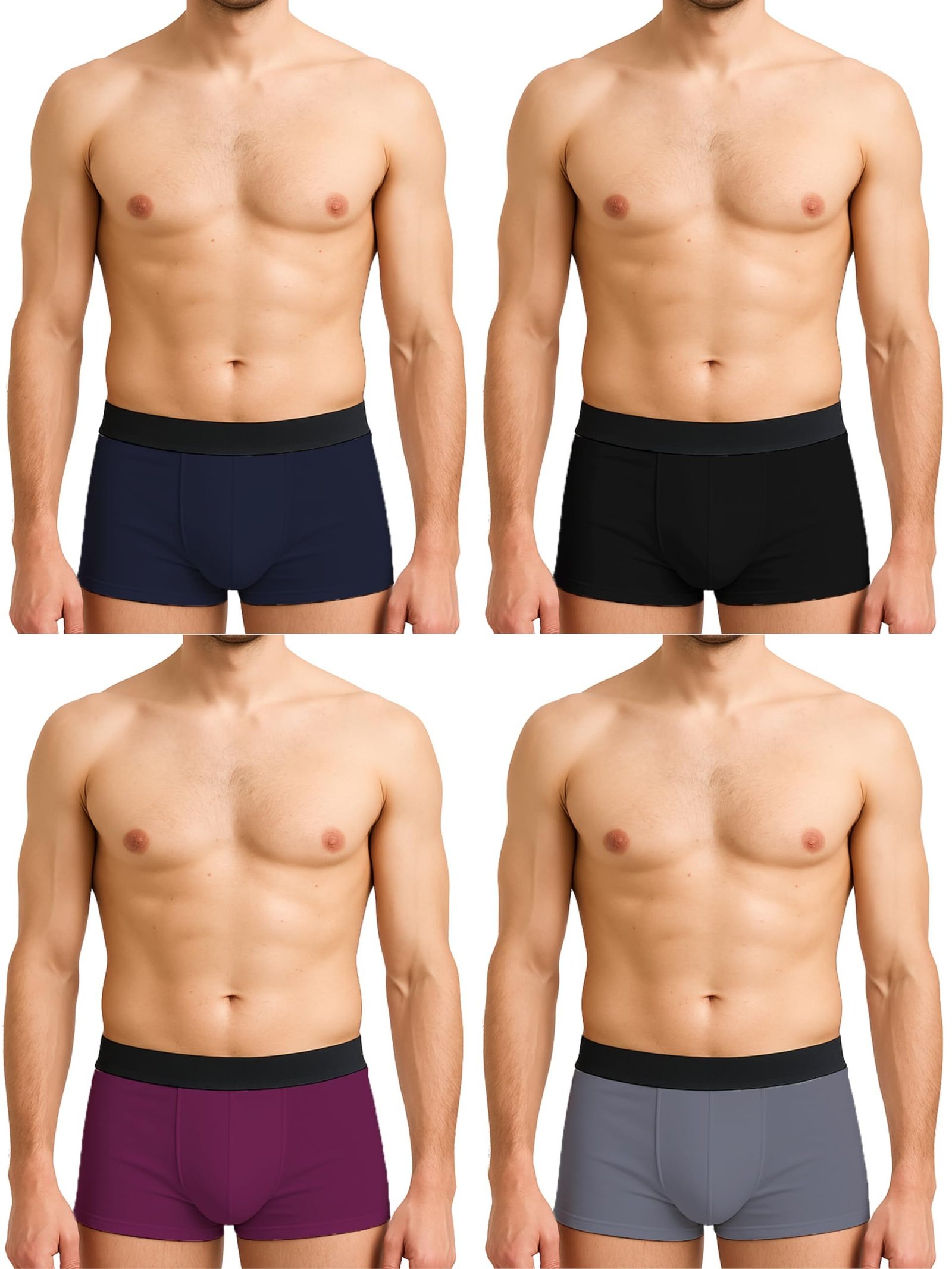 HK47 Men Pack of 4 Anti Microbial Assorted Boxer-Style Briefs