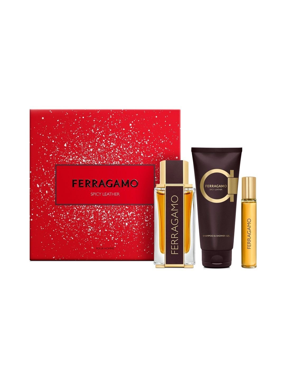 Salvatore Ferragamo Set Of 3 Spicy EDP - 100 ml & 15 ml And Shower Gel -100 ml