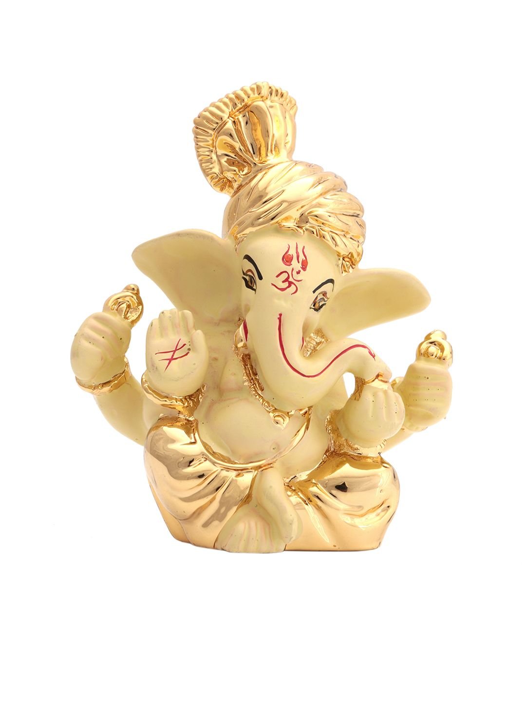 CraftVatika Ganesha Gold Ceramic Natural Prayer Room Tiny Showpiece - 3.1 Inches - Image 2