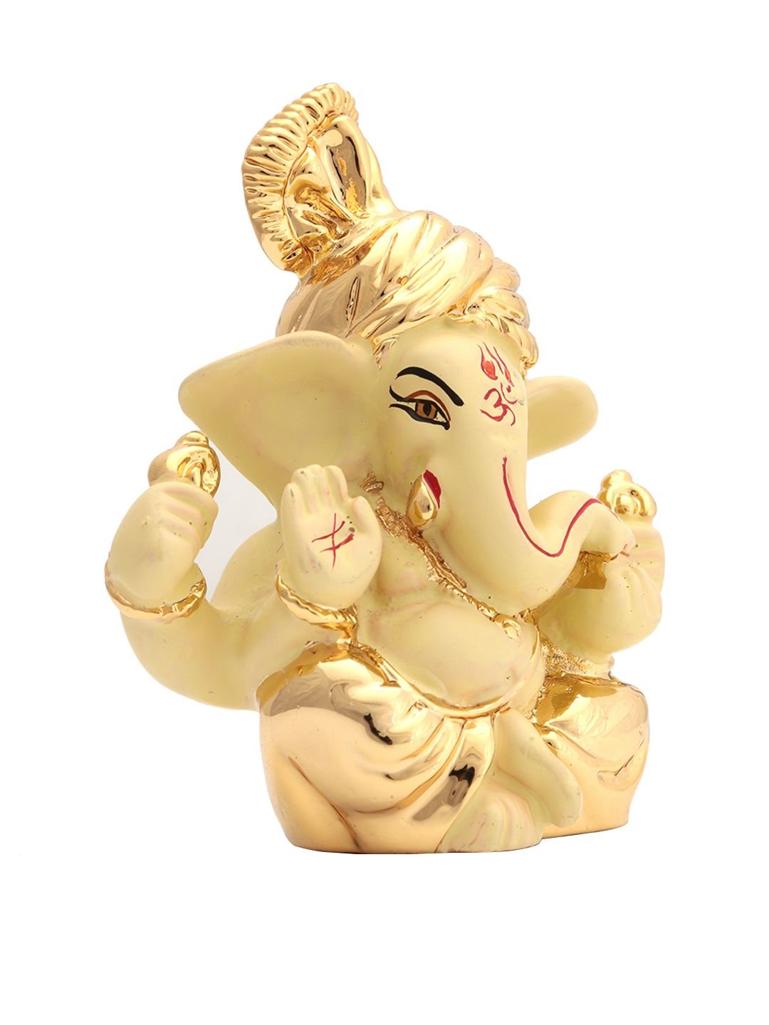 CraftVatika Ganesha Gold Ceramic Natural Prayer Room Tiny Showpiece - 3.1 Inches - Image 3