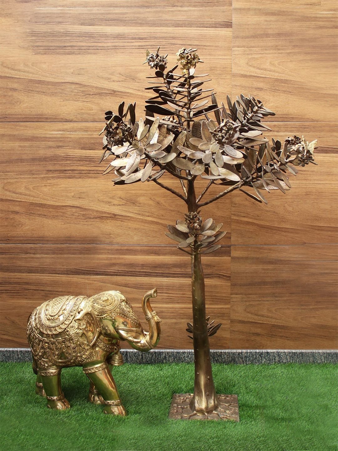 Olive Tree Gold Brass Metallic Home Office Extra Large Showpiece - 34 Inches - Image 4