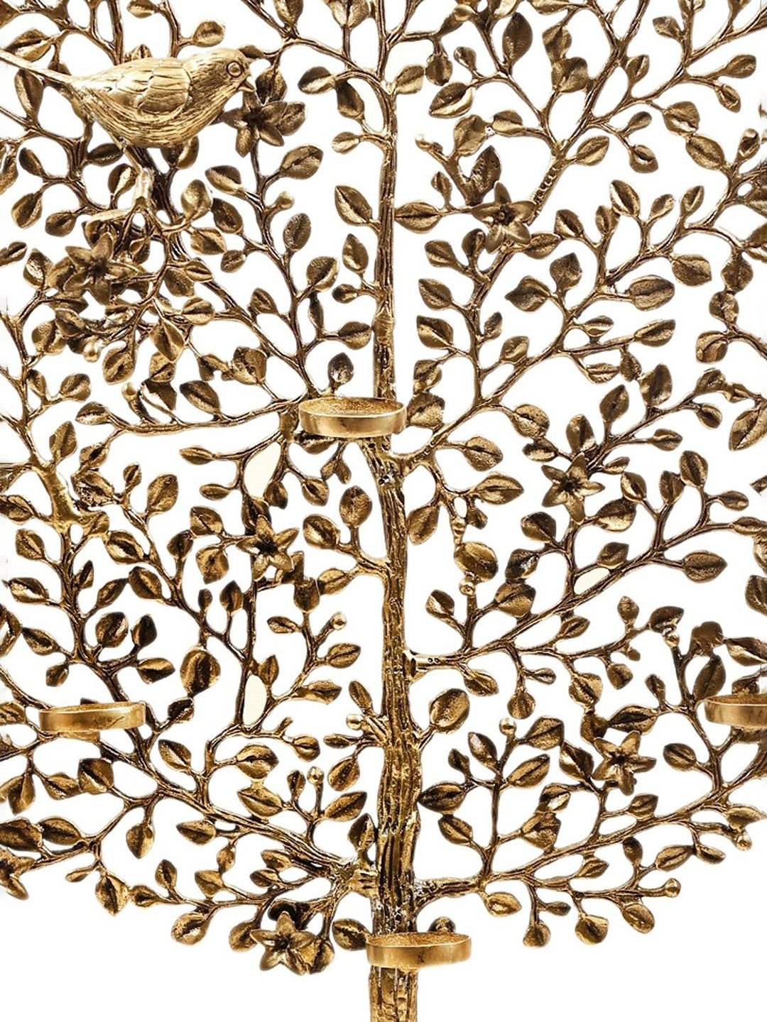 Tree with Candle Holder Gold Brass Metallic Living Room Hand Made Extra Large Showpiece - 3.5 Inches - Image 3