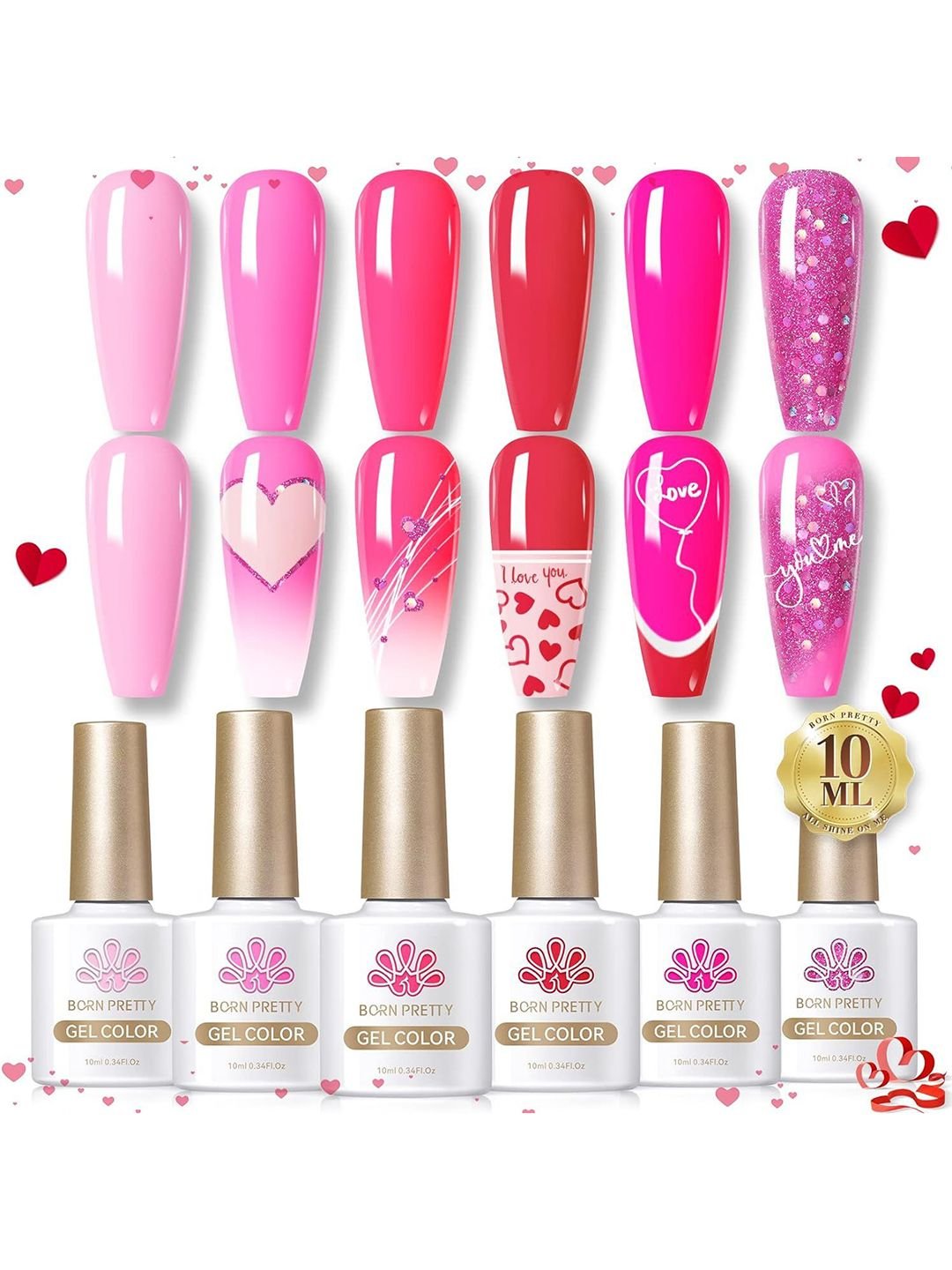 BORN PRETTY Set Of 6 All Shine On Me Gel Nail Polish - 10 ml Each - HP01-HP06 - Image 2
