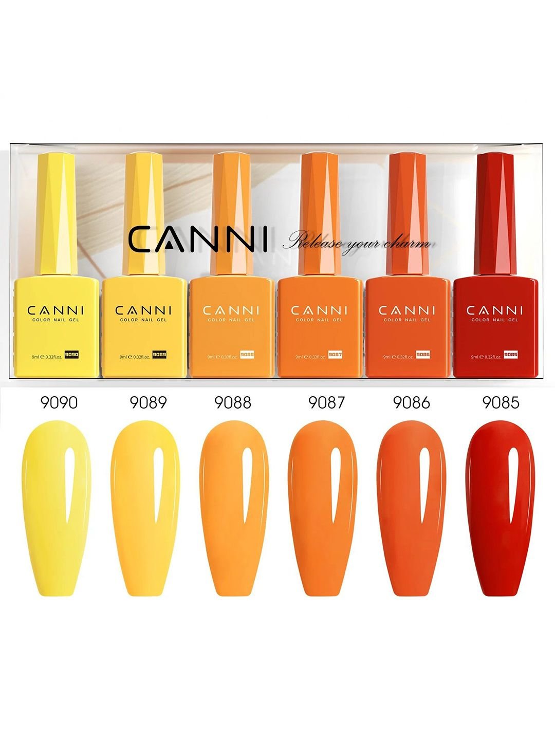 CANNI Hema Free Set Of 6 UV Soak Off Gel Nail Polish - 9ml Each - 2312 - Image 2