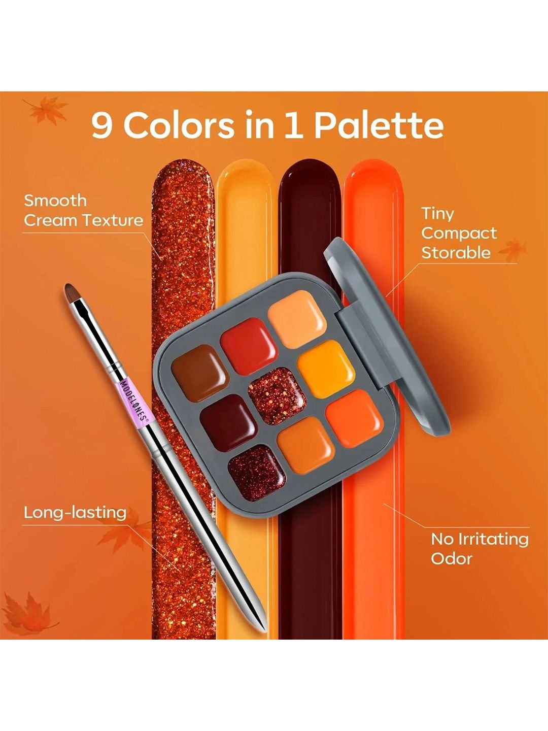 Modelones 9 Shades Color Cube Solid Cream UV Gel Nail Polish Palette 9g - Maple Leaf - Image 2