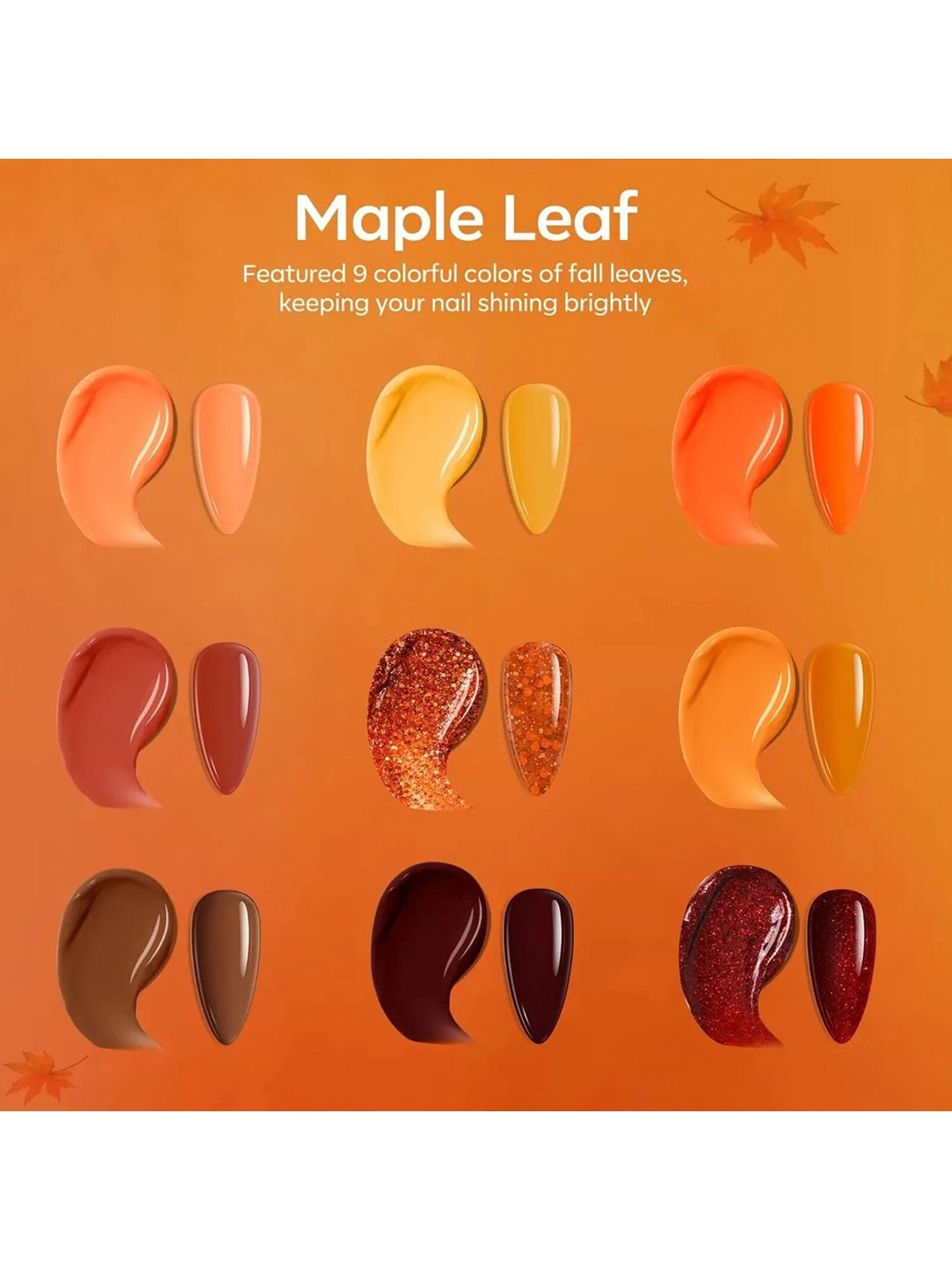 Modelones 9 Shades Color Cube Solid Cream UV Gel Nail Polish Palette 9g - Maple Leaf - Image 3