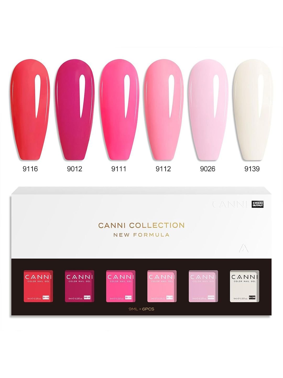 CANNI Set Of 6 Color Nail Gel Polish- 9 ml Each- Shade - 2325 - Image 2
