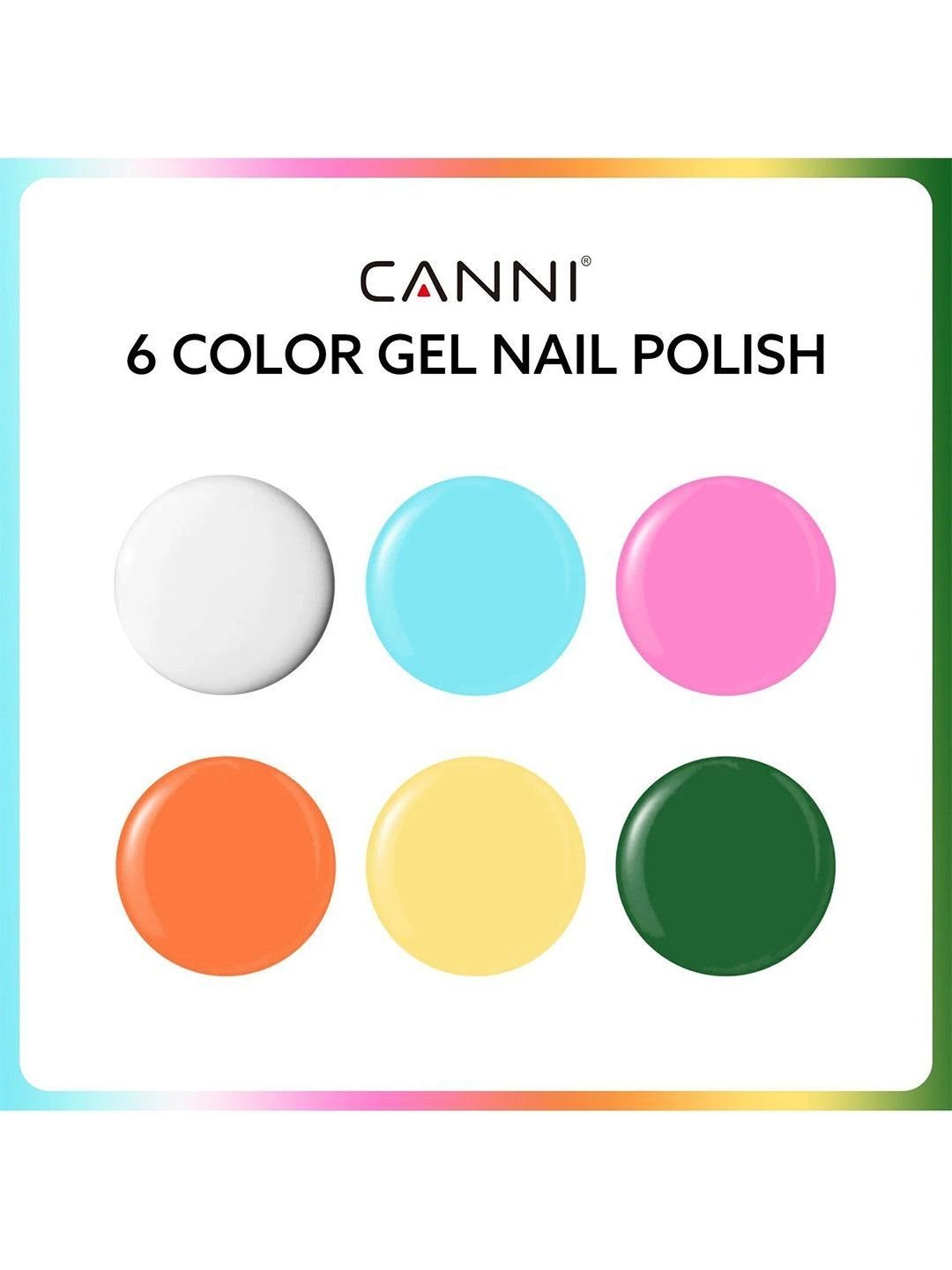 CANNI Set Of 6 UV Soak Off Hema Free Gel Nail Polish 9ml Each - Image 3