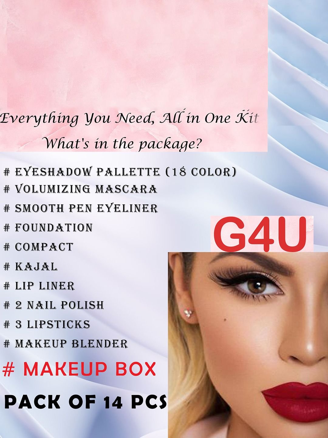 G4U All in One Makeup Kit Gift Set & Perfect for Party makeup Casual makeup With Makeup Box -18Pcs ST56 - Image 3