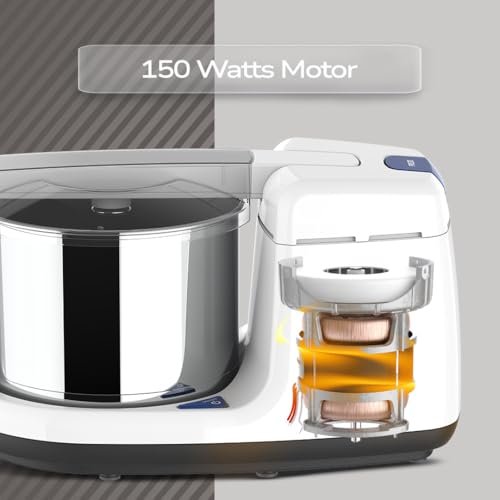 Ultra BIGG+ 2.5 Litre Table Top Wet Grinder -White | Fast Grinding Conical Stones, 150W Motor & 5 Years Warranty | AISI 304 Food-Grade SS Multi Utility Cylindrical Drum, CE Certified - Image 3